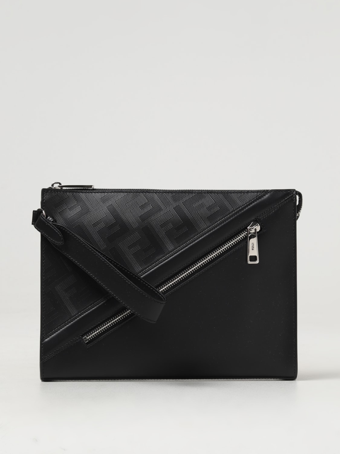 Giglio Pochette Shadow Diagonal Fendi in pelle