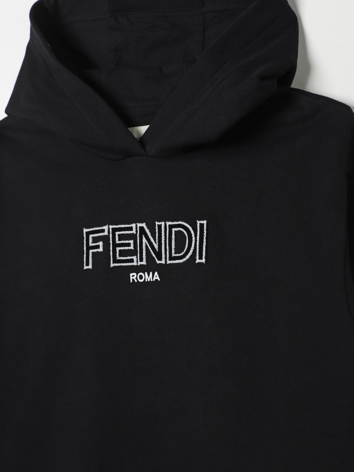 FENDI ABITO: Abito a felpa con logo Fendi, Nero - Img 3