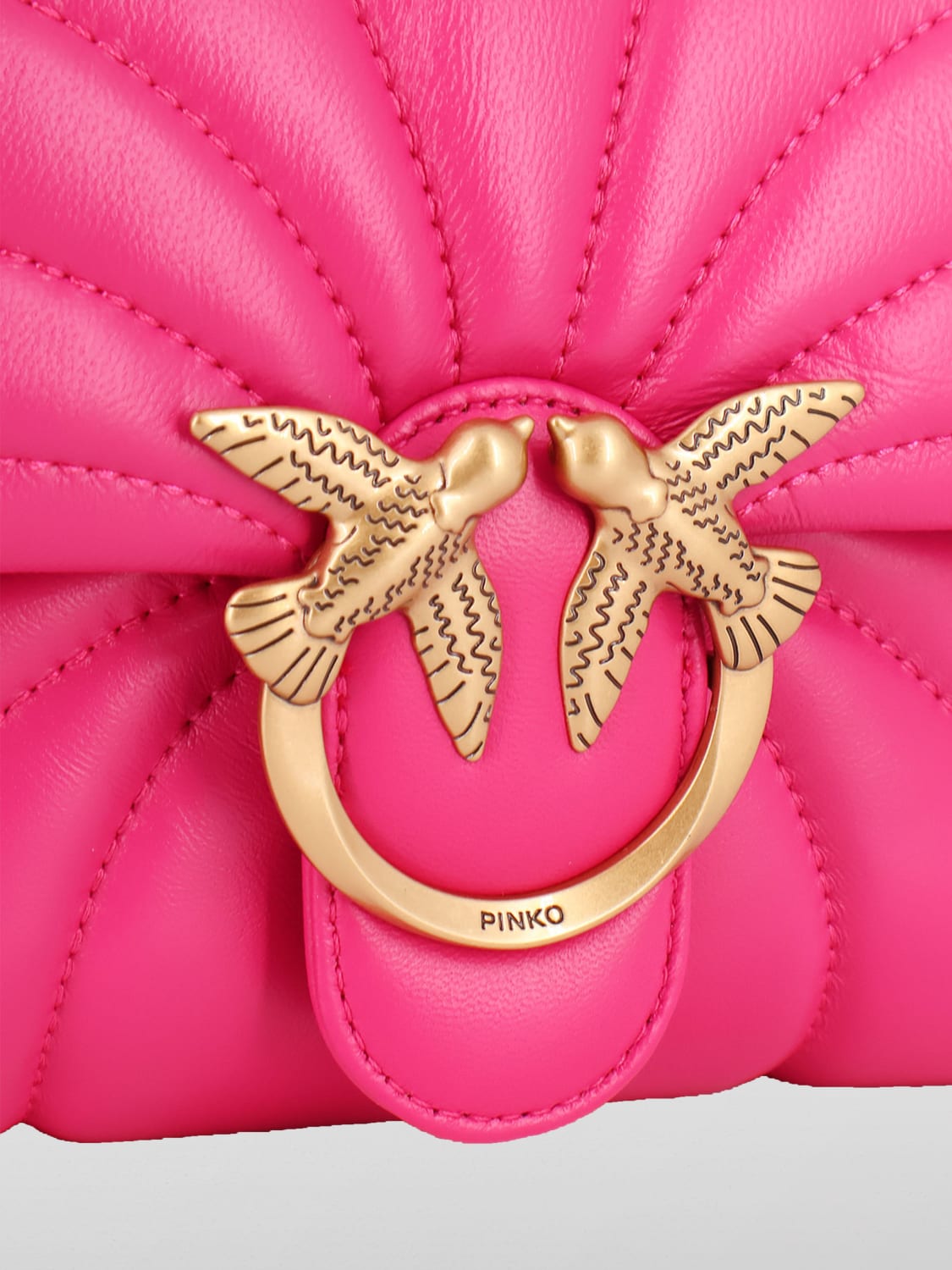 PINKO BORSA MINI: Borsa Love Puff Mini Pinko in nappa trapuntata, Rosa - Img 3