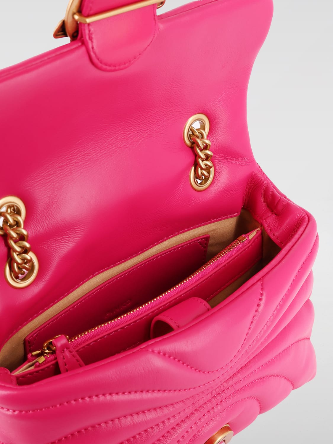 PINKO BORSA MINI: Borsa Love Puff Mini Pinko in nappa trapuntata, Rosa - Img 4