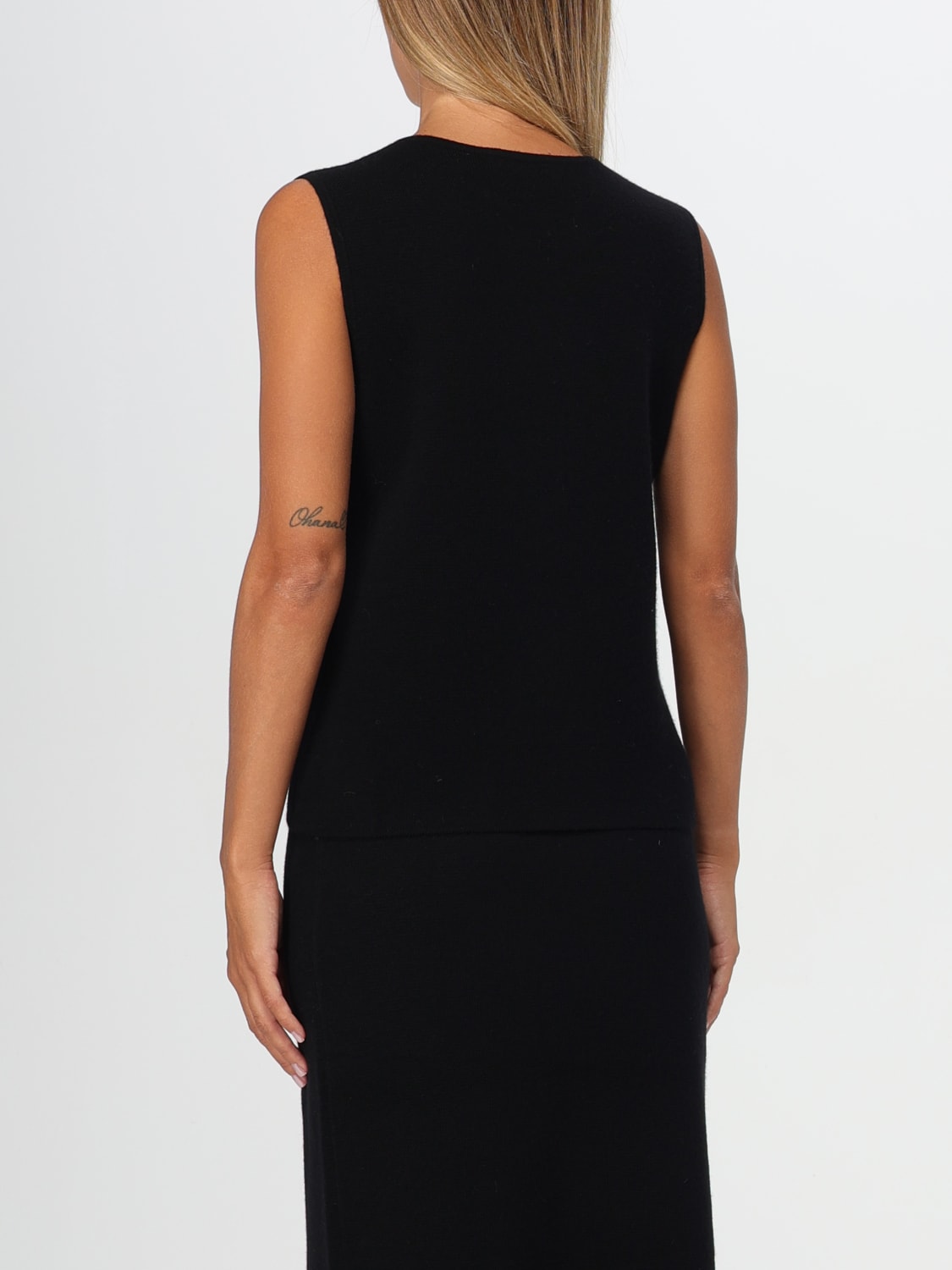 MAX MARA TOP: Max Mara wool and cashmere top, Black - Img 3