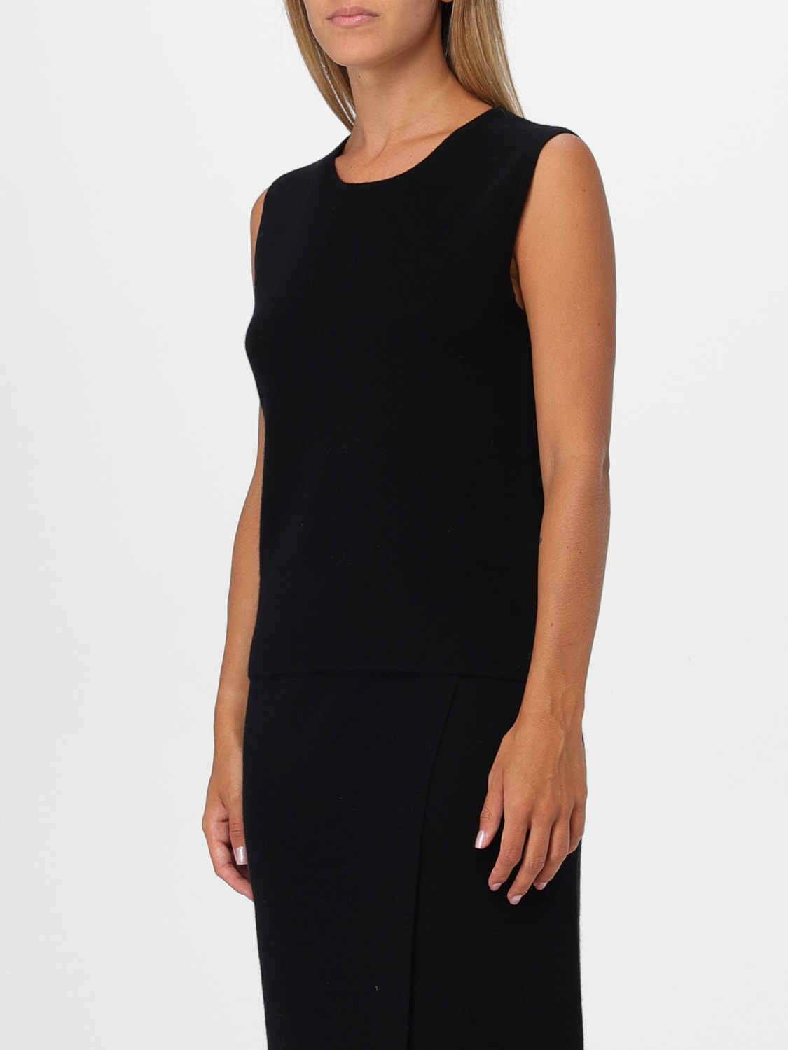 MAX MARA TOP: Max Mara wool and cashmere top, Black - Img 4