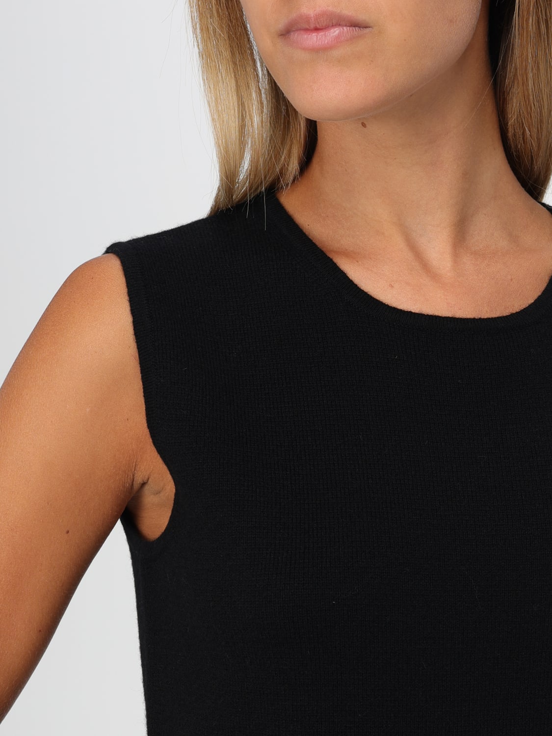 MAX MARA TOP: Max Mara wool and cashmere top, Black - Img 5