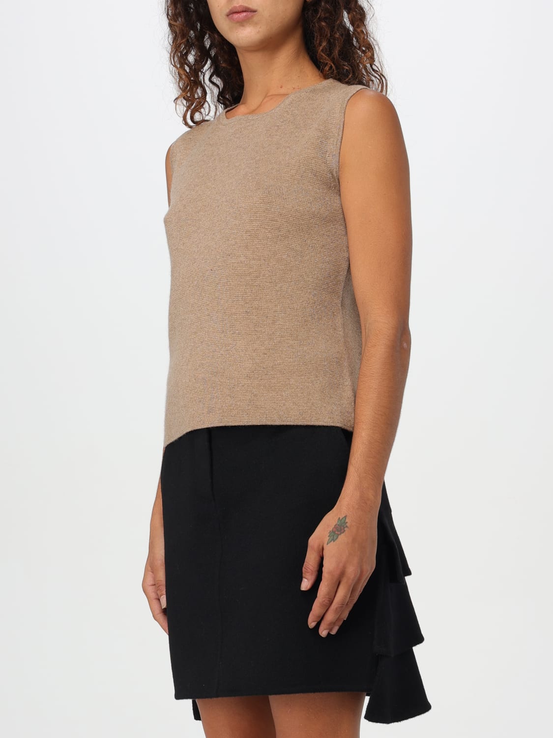 MAX MARA TOP: Max Mara wool and cashmere top, Beige - Img 3