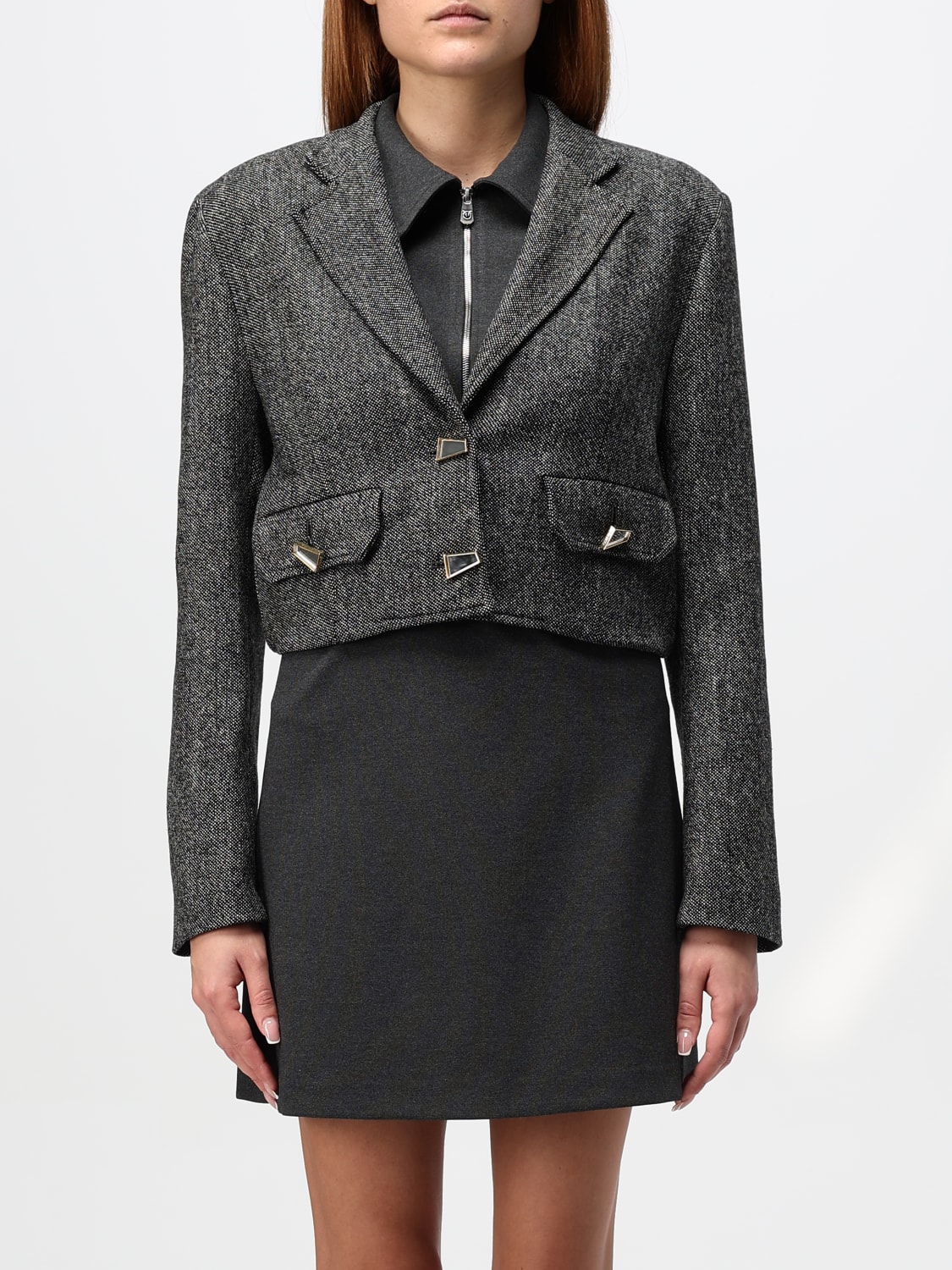 Giglio Blazer Pinko in tweed di misto lana