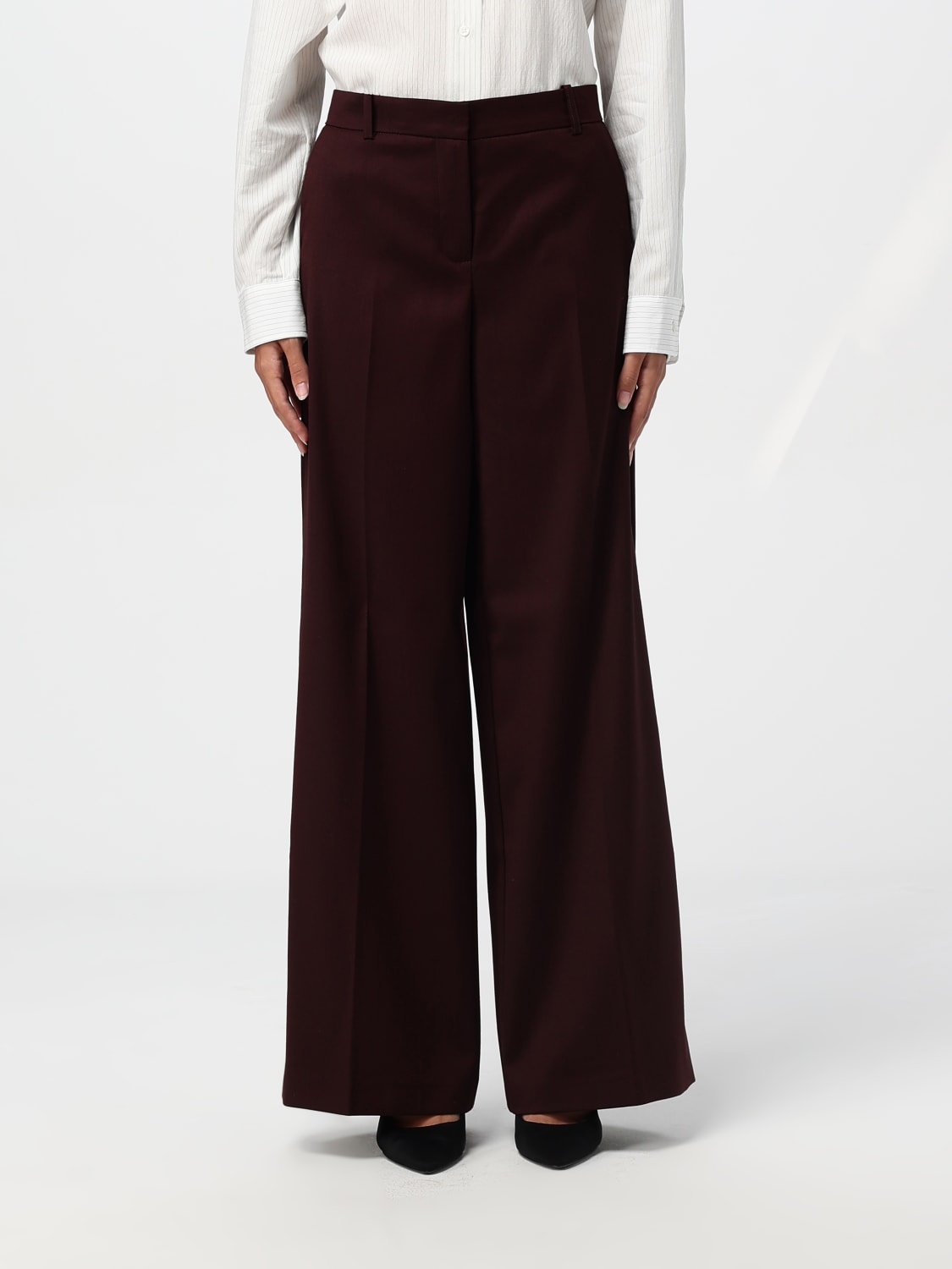 PINKO PANTS: Pants woman Pinko, Burgundy - Img 1