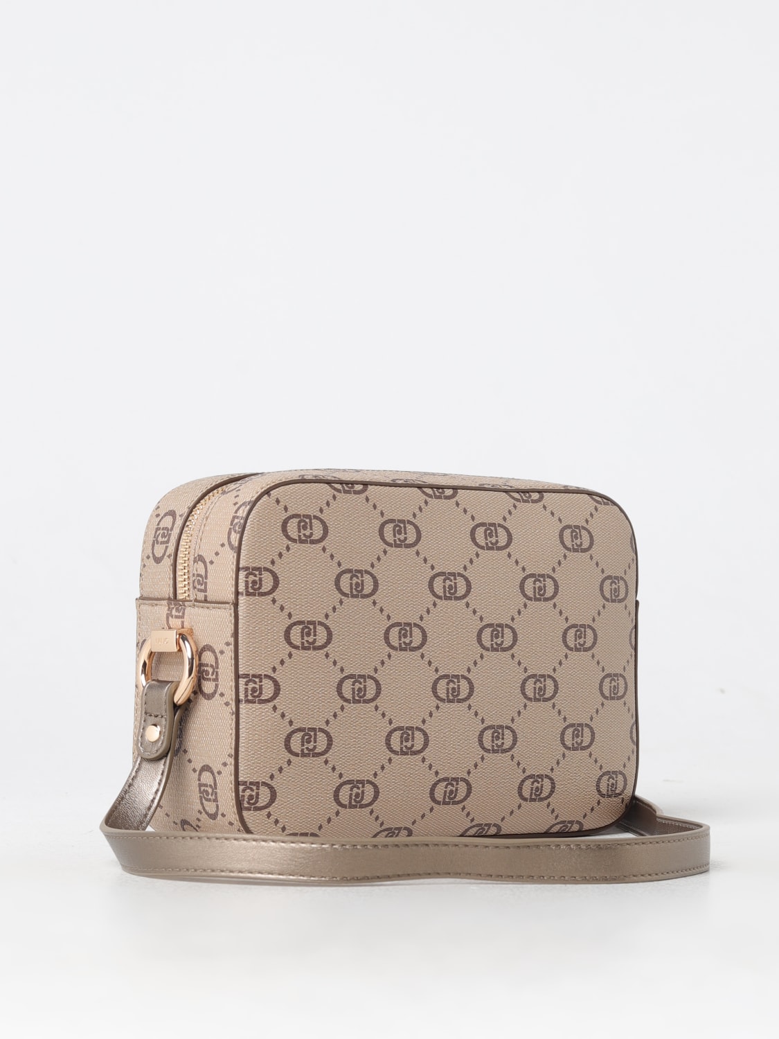 LIU JO BORSE A TRACOLLA: Borsa Liu Jo in cotone spalmato con monogram LJ all over , Beige - Img 2