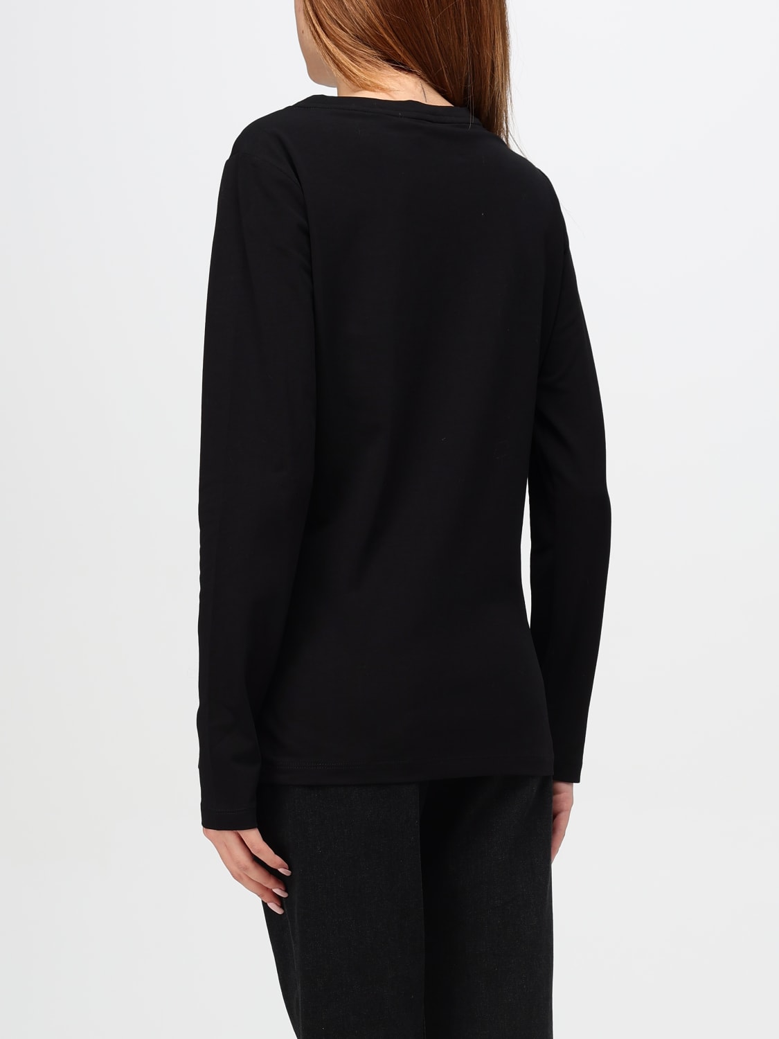 LIU JO SWEATER: Liu Jo long-sleeve cotton top, Black - Img 2