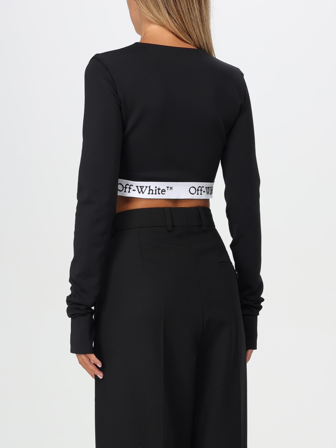 OFF-WHITE TOP: Top woman Off-white, Black - Img 2