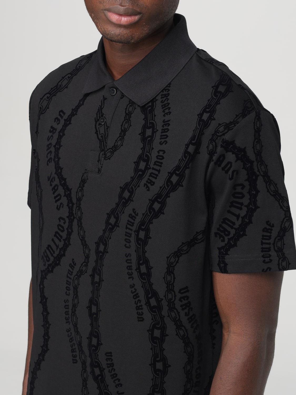 VERSACE JEANS COUTURE POLO SHIRT: Polo shirt men Versace Jeans Couture, Black - Img 3