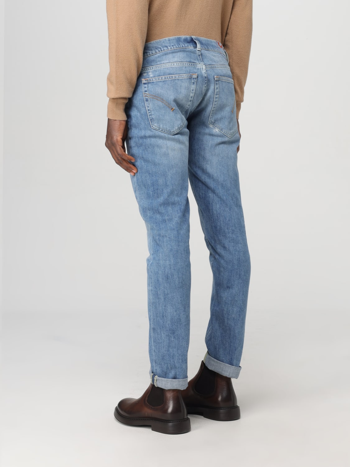 DONDUP JEANS: Dondup used-effect cotton denim jeans, Blue - Img 2