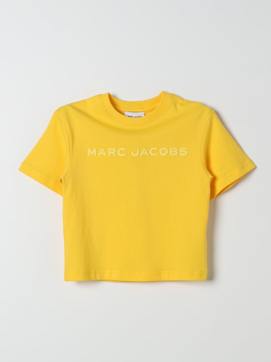 LITTLE MARC JACOBS T-SHIRT: T-shirt basic Little Marc Jacobs in cotone con logo , Giallo - Img 1