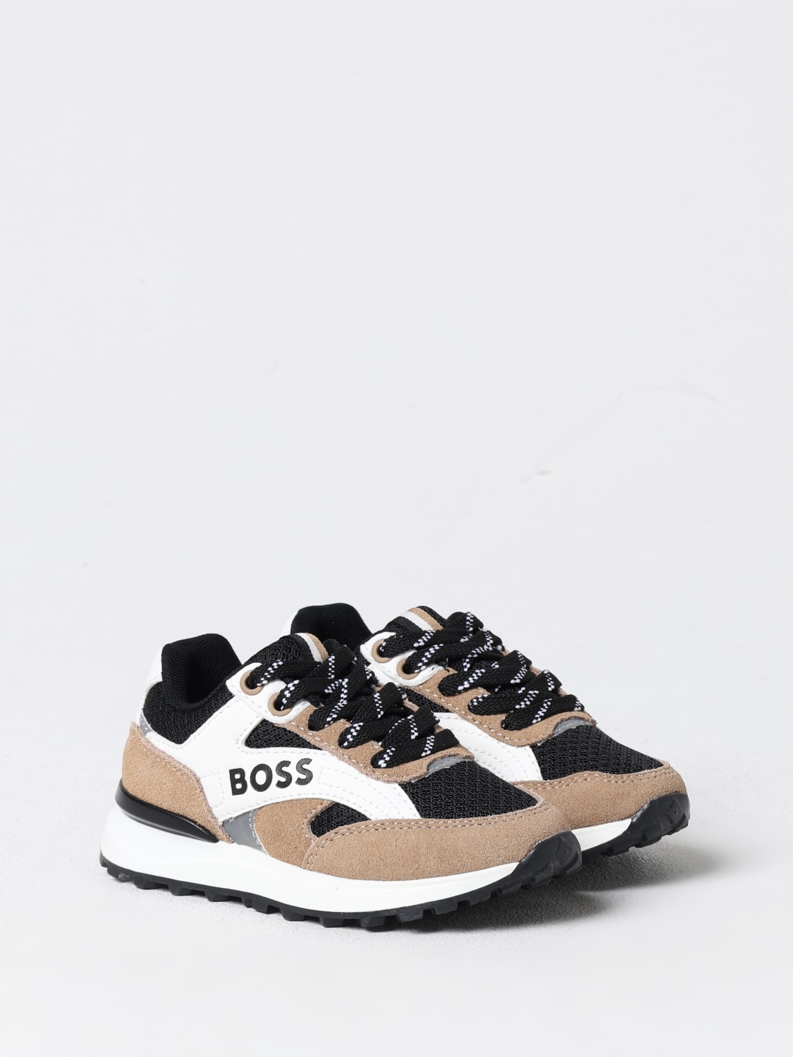 BOSS SNEAKERS: Sneakers Boss in pelle sintetica e mesh , Nero - Img 2