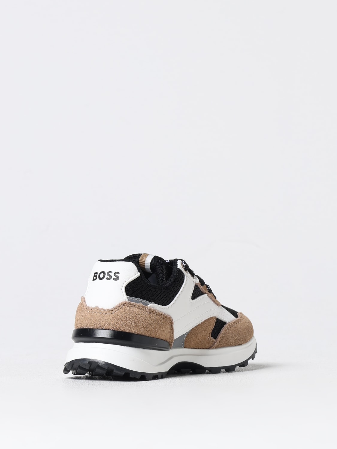 BOSS SNEAKERS: Sneakers Boss in pelle sintetica e mesh , Nero - Img 3