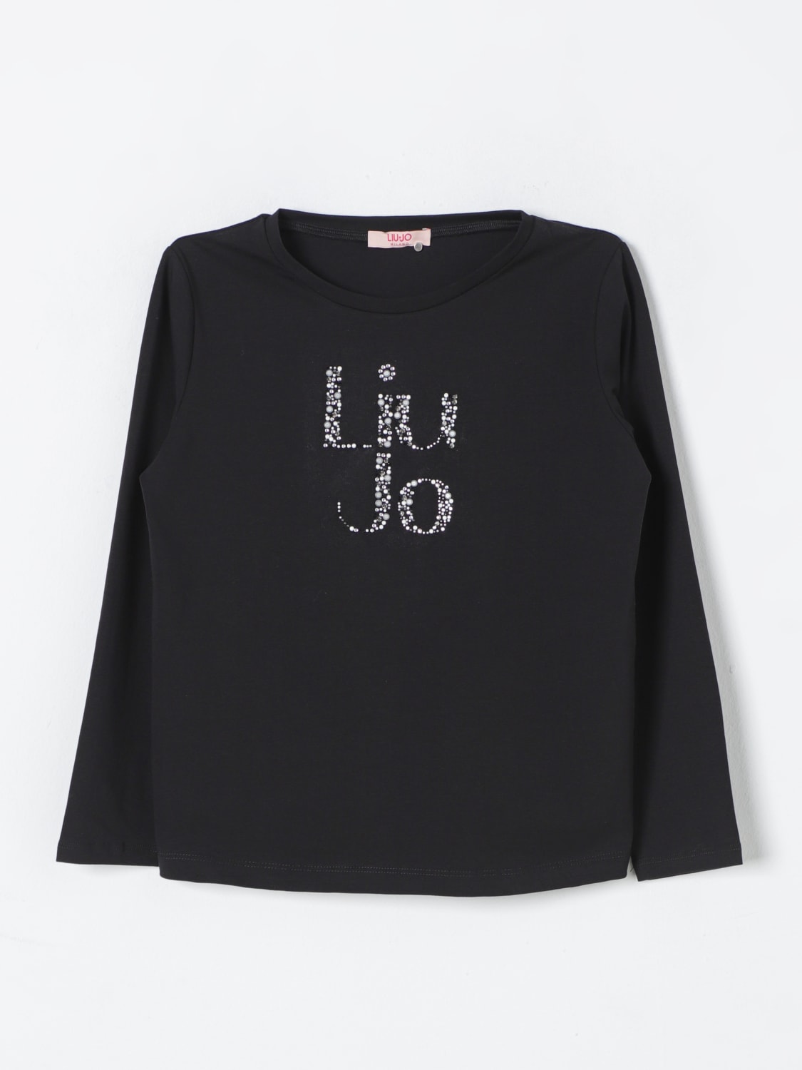 LIU JO T-SHIRT: T-shirt con logo di strass Liu Jo, Nero - Img 1