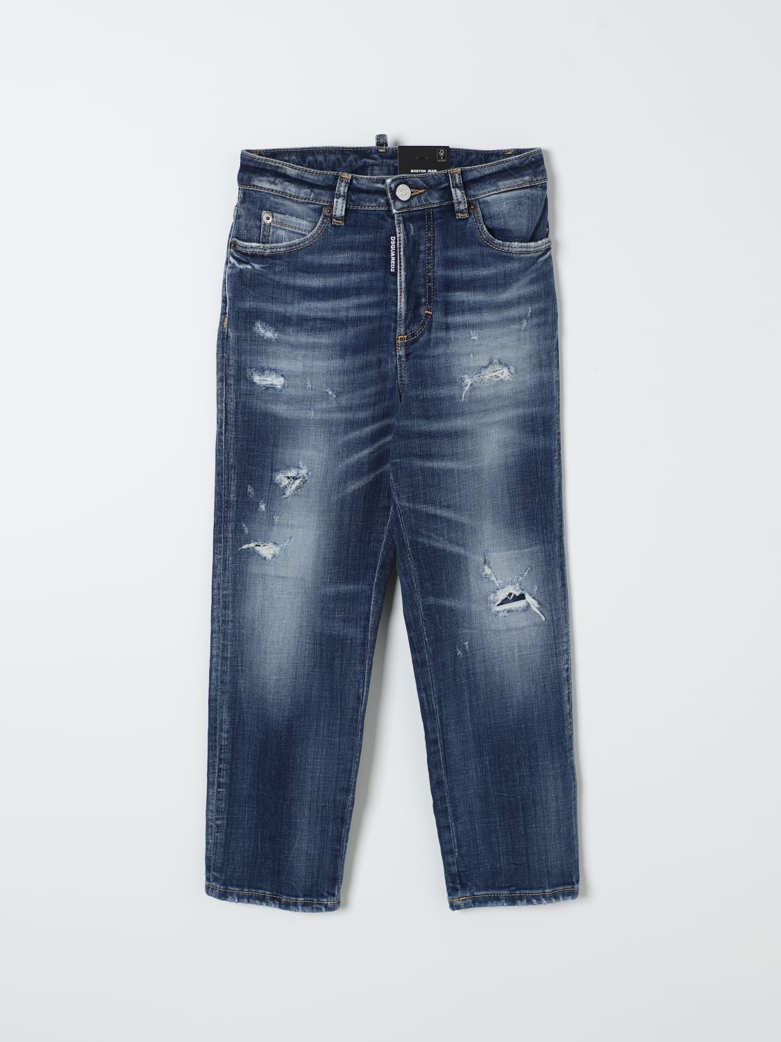 DSQUARED2 JEANS: Jeans Dsquared2 in denim distressed , Blue - Img 1