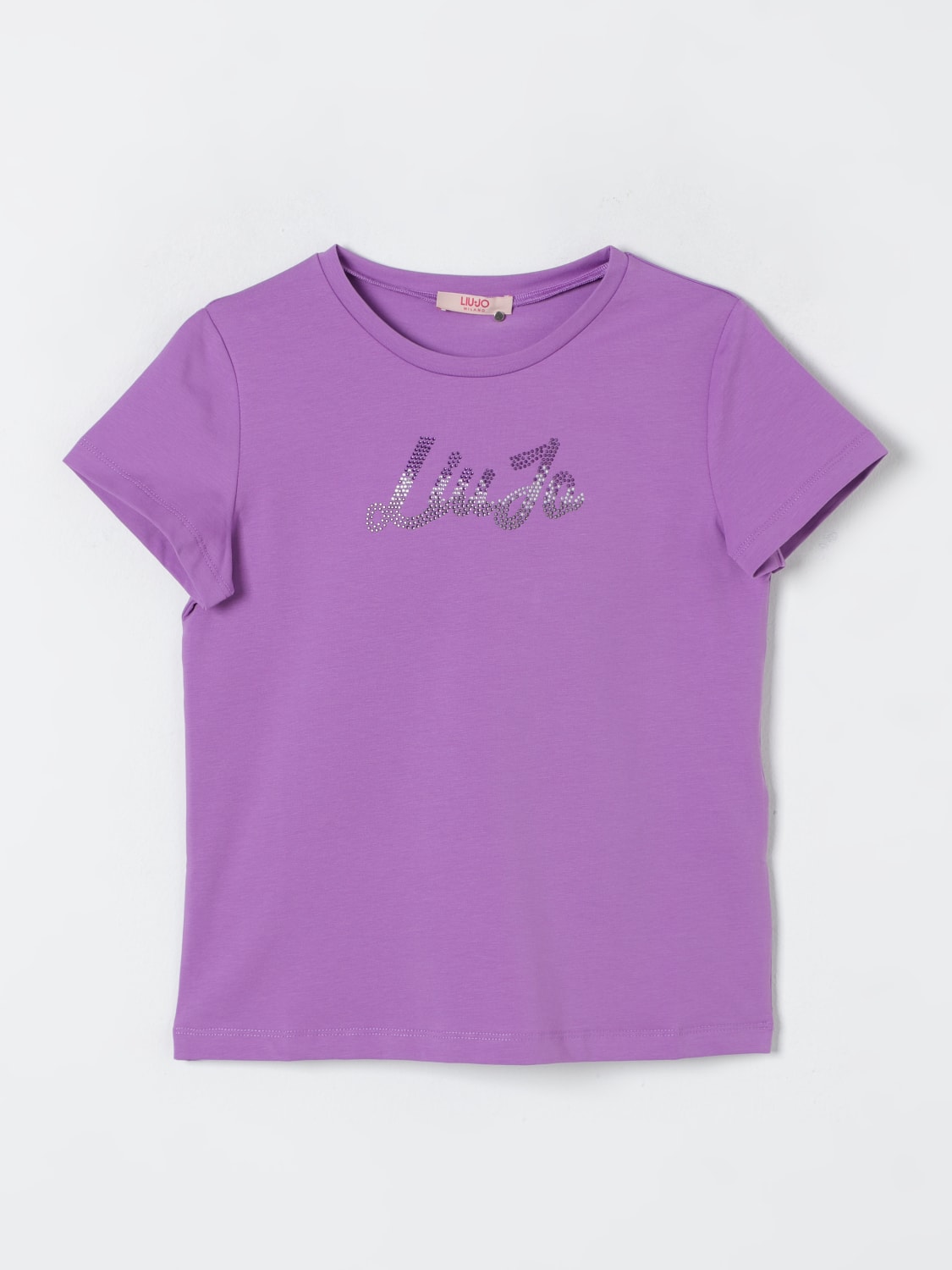 LIU JO T-SHIRT: T-shirt basic Liu Jo in cotone con logo , Viola - Img 1