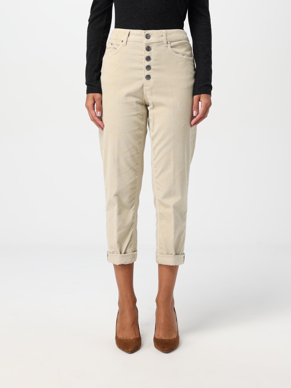 DONDUP PANTALONE: Pantalone Dondup in velluto , Crema - Img 1