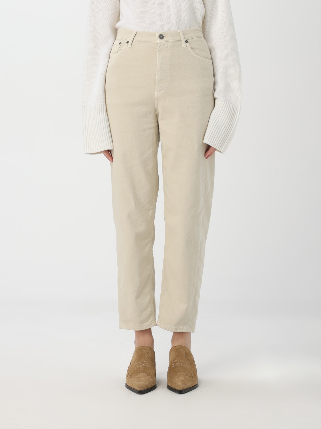 DONDUP PANTALONE: Pantalone Dondup in denim di cotone , Crema - Img 1