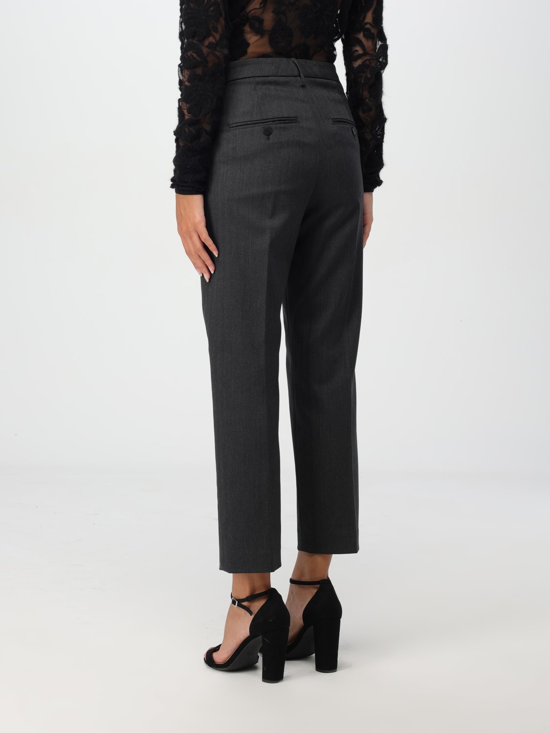 DONDUP PANTALONE: Pantalone Dondup in lana e cotone , Nero - Img 2