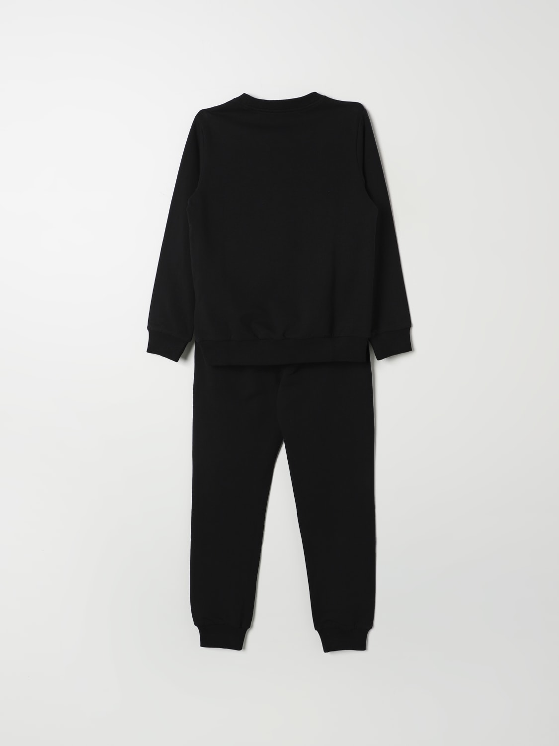 MOSCHINO boy s sweatshirt and track pants Black Moschino clothing set HUK045LDA21 online at GIGLIO.COM