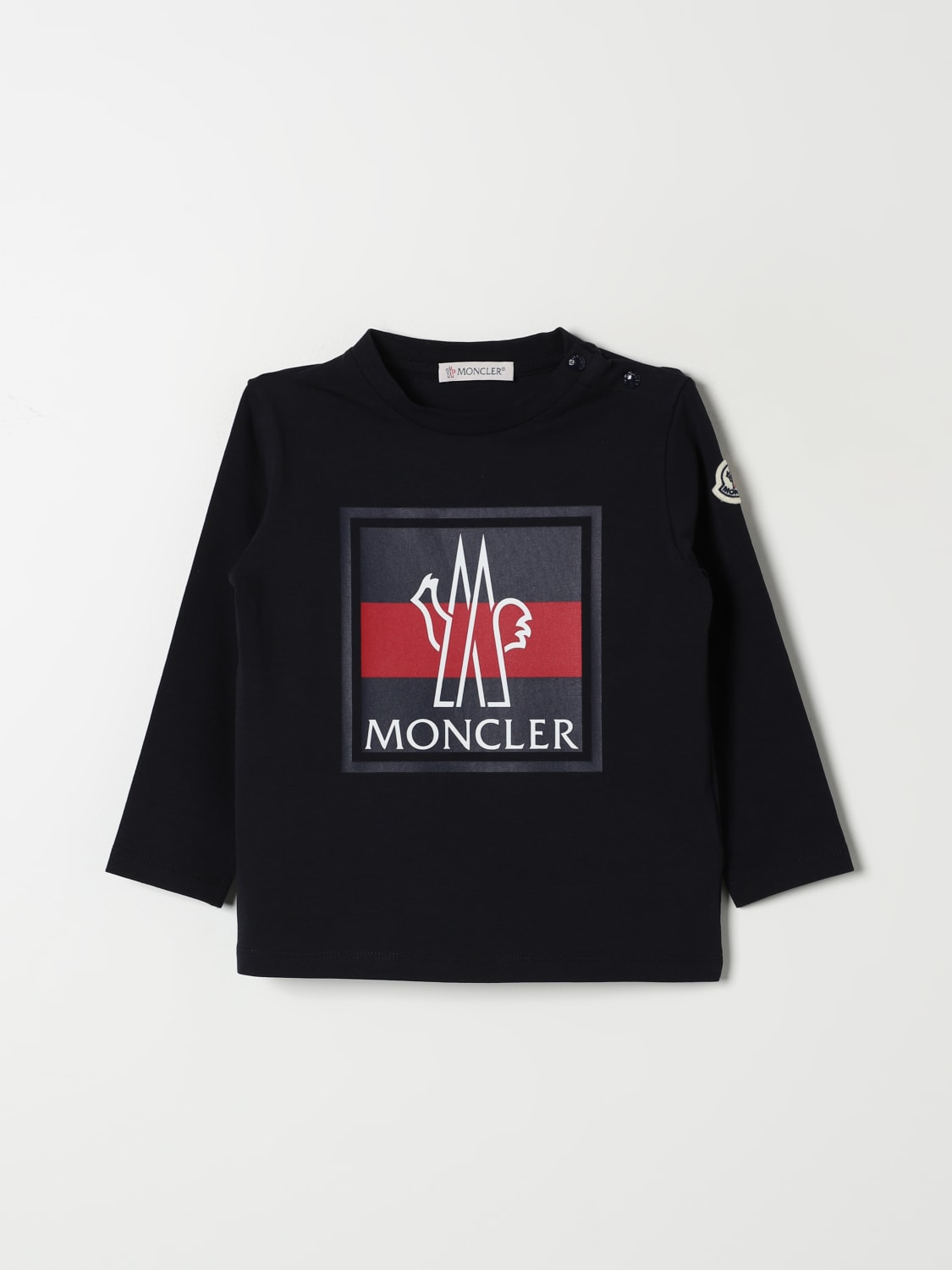 MONCLER T-SHIRT: T-shirt kids Moncler, Blue - Img 1