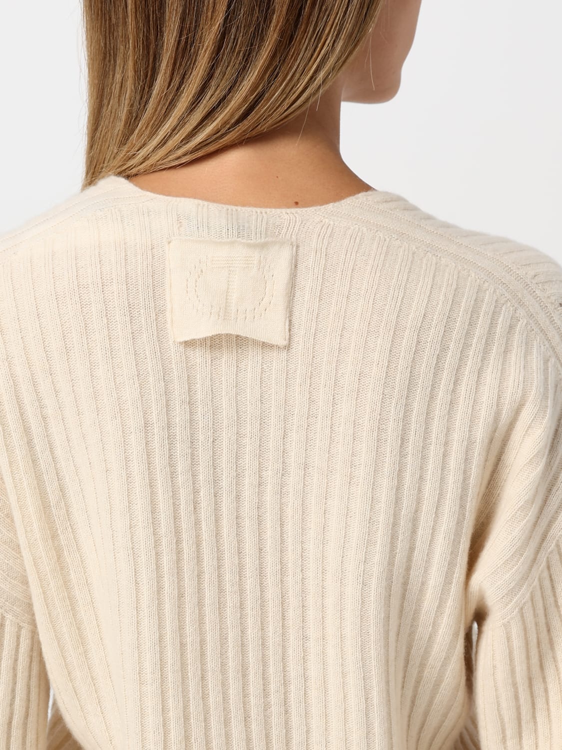 TWINSET MAGLIA: Pullover Twinset in misto lana , Bianco - Img 3