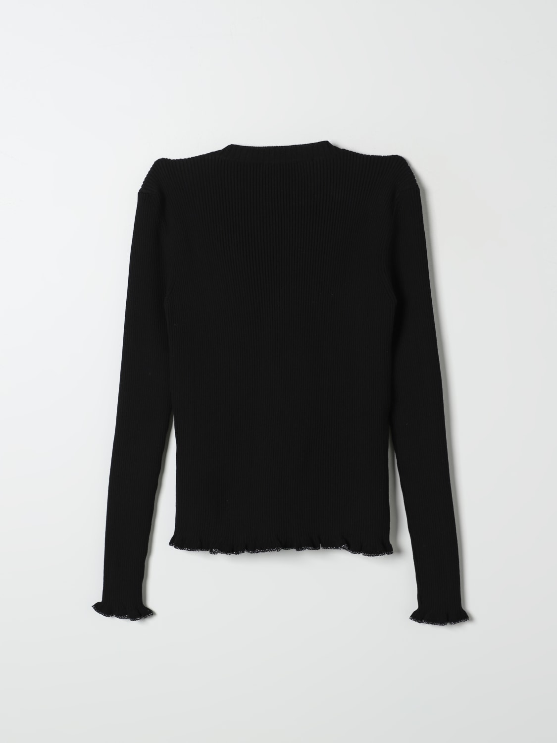 BALMAIN MAGLIA: Maglia a girocollo con mini logo Balmain, Nero - Img 2