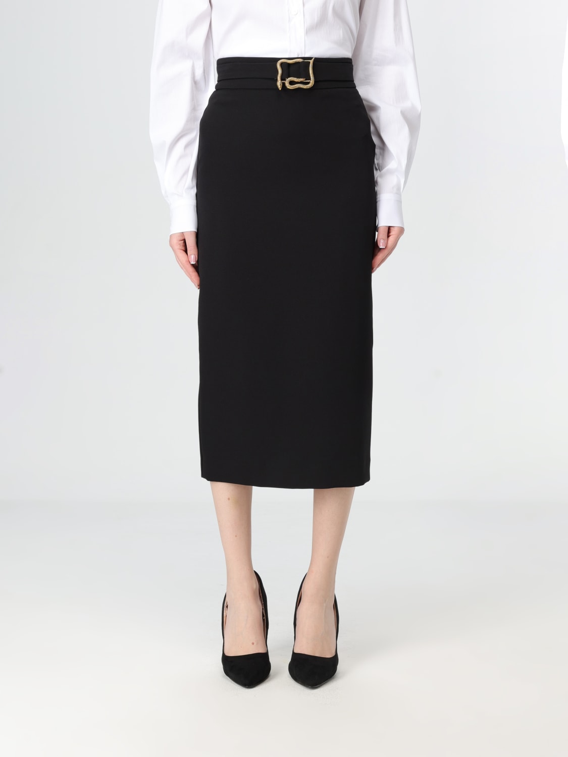 JUST CAVALLI GONNA: Gonna midi Just Cavalli in crêpe, Nero - Img 1