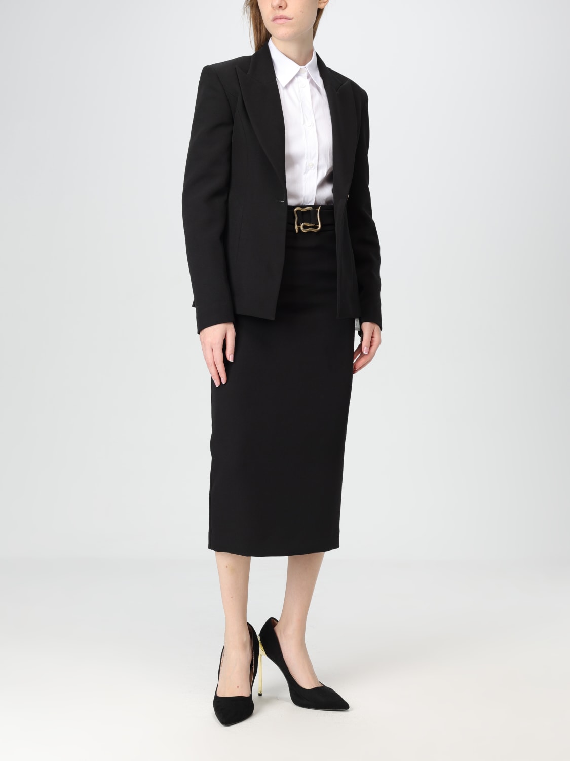 JUST CAVALLI GONNA: Gonna midi Just Cavalli in crêpe, Nero - Img 2