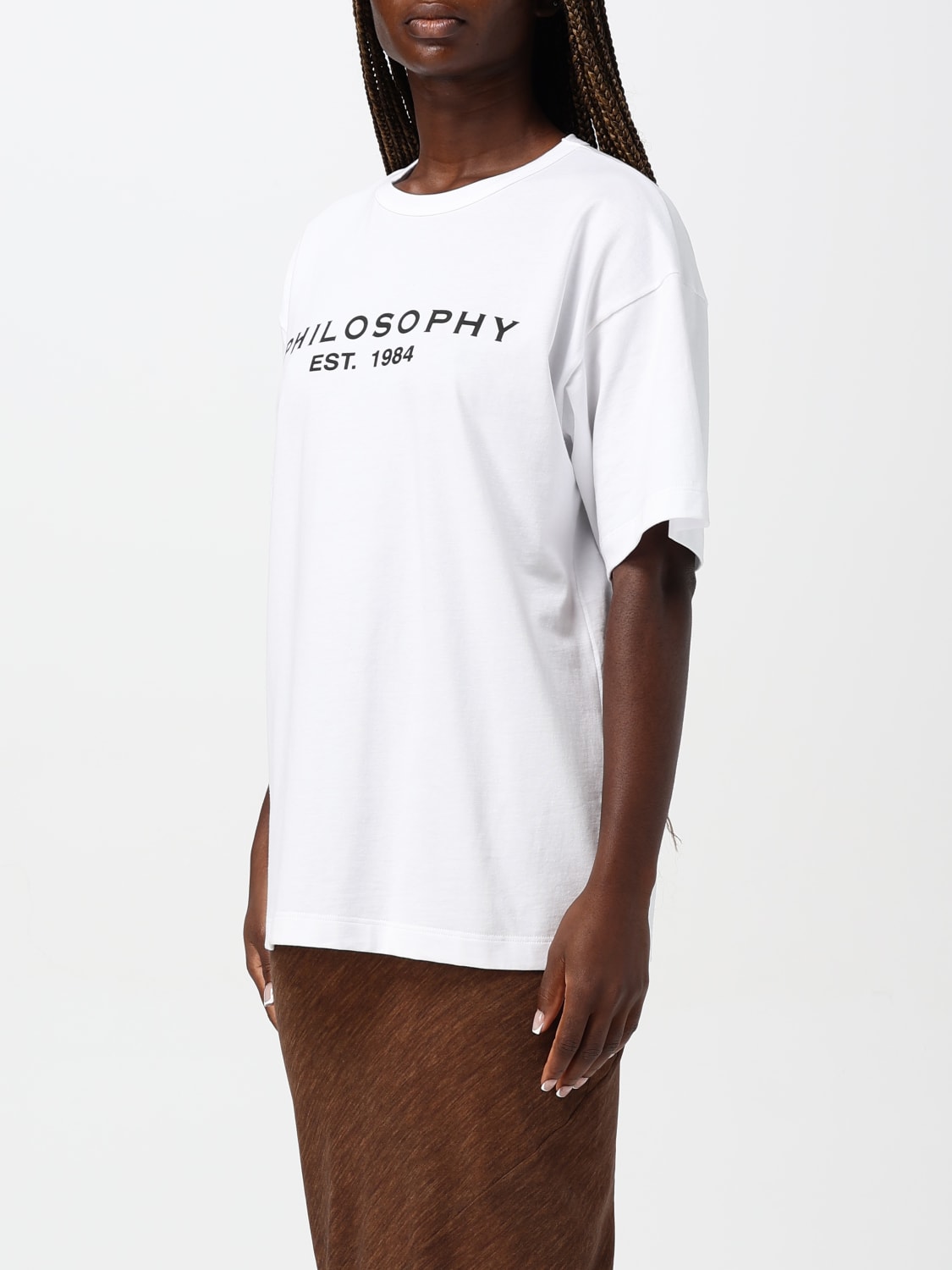 PHILOSOPHY DI LORENZO SERAFINI: T-shirt in cotone - Bianco