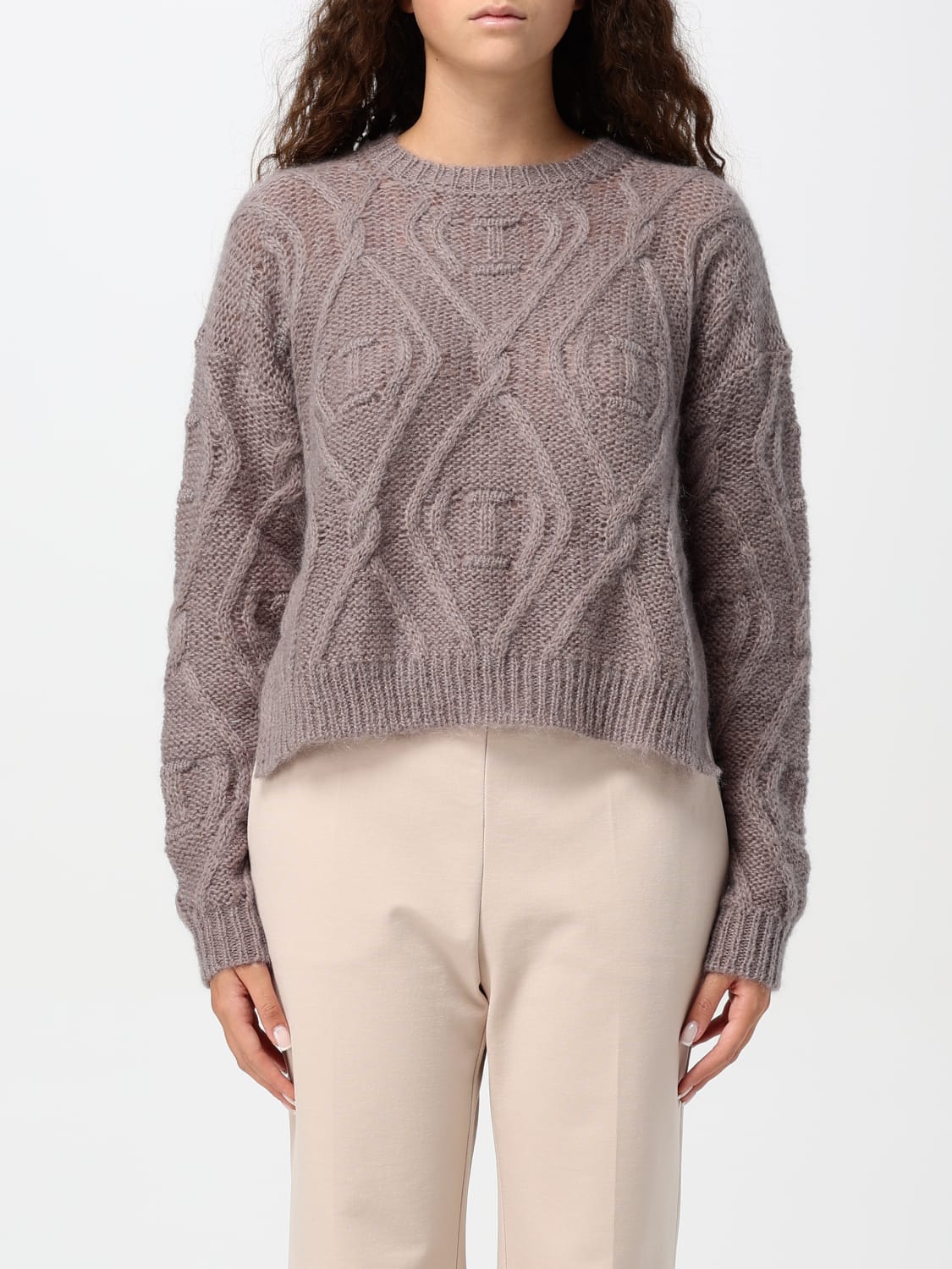 TWINSET SWEATER: Sweater woman Twinset, Beige - Img 1