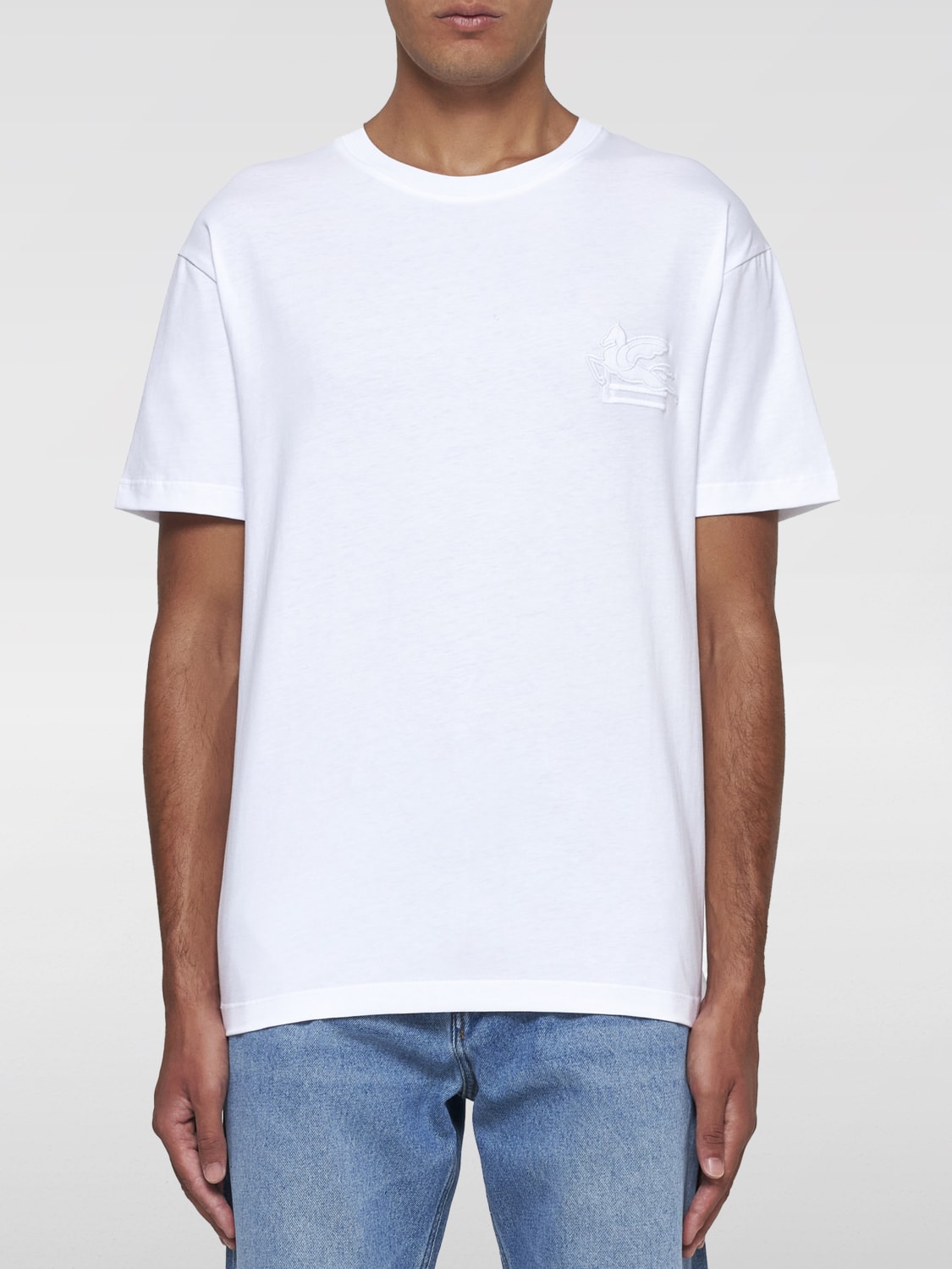 Giglio T-shirt Pegaso Etro in cotone con logo ricamato