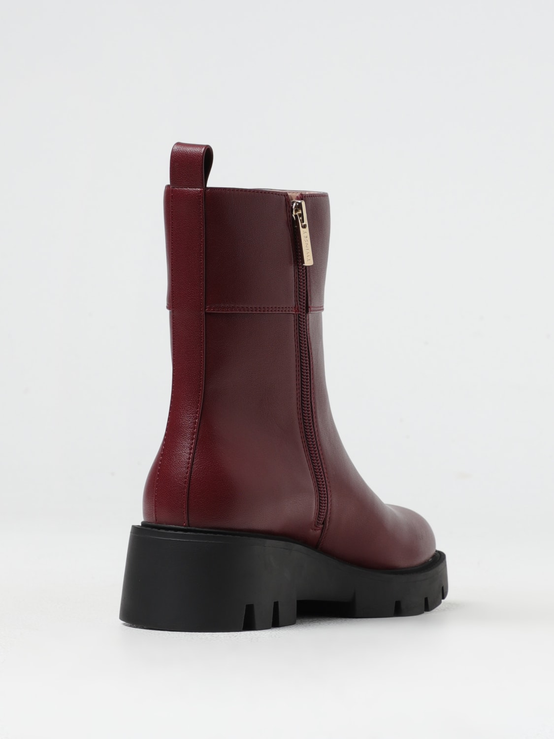 TWINSET FLAT ANKLE BOOTS: Shoes woman Twinset, Burgundy - Img 3