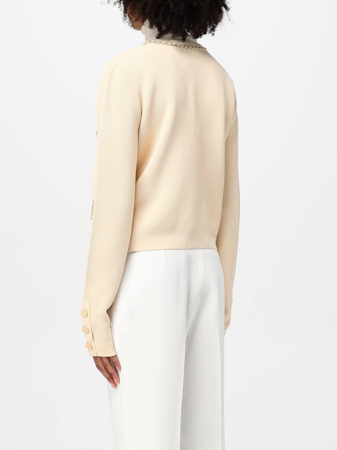 ELISABETTA FRANCHI CARDIGAN: Sweater woman Elisabetta Franchi, Beige - Img 2