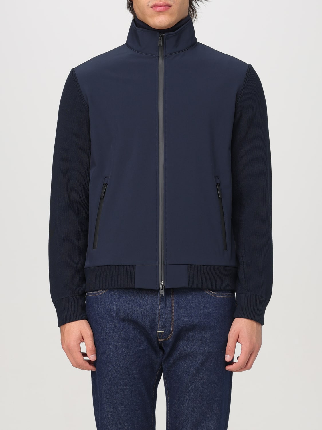 WOOLRICH GIACCA: Giubbotto Woolrich in misto viscosa , Blue - Img 1