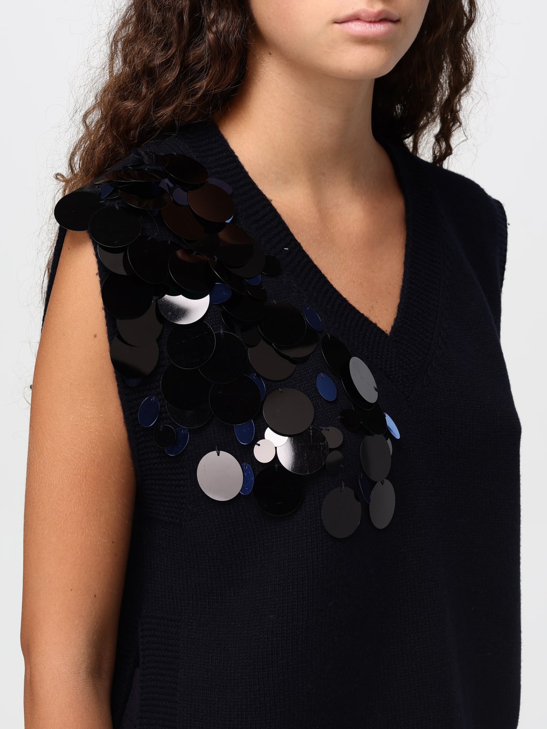 アウターその他 LIVIANA CONTI Woman Waistcoat Blue L4WC47 N08-0 Liviana Conti Outlet: Jacket woman - Blue | Liviana Conti