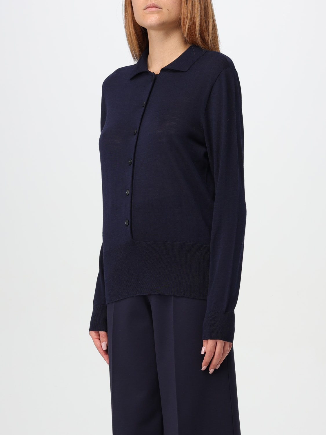 LIVIANA CONTI CARDIGAN: Polo shirt woman Liviana Conti, Blue - Img 3