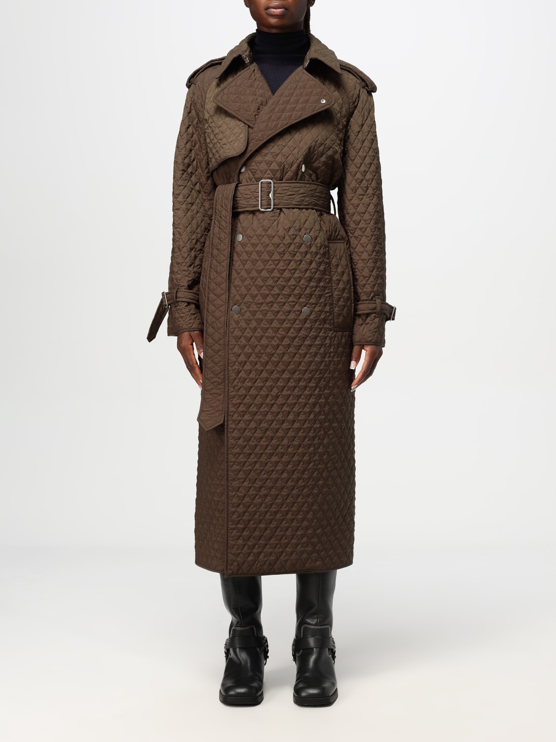 Giglio Trench a doppiopetto Burberry in nylon trapuntato