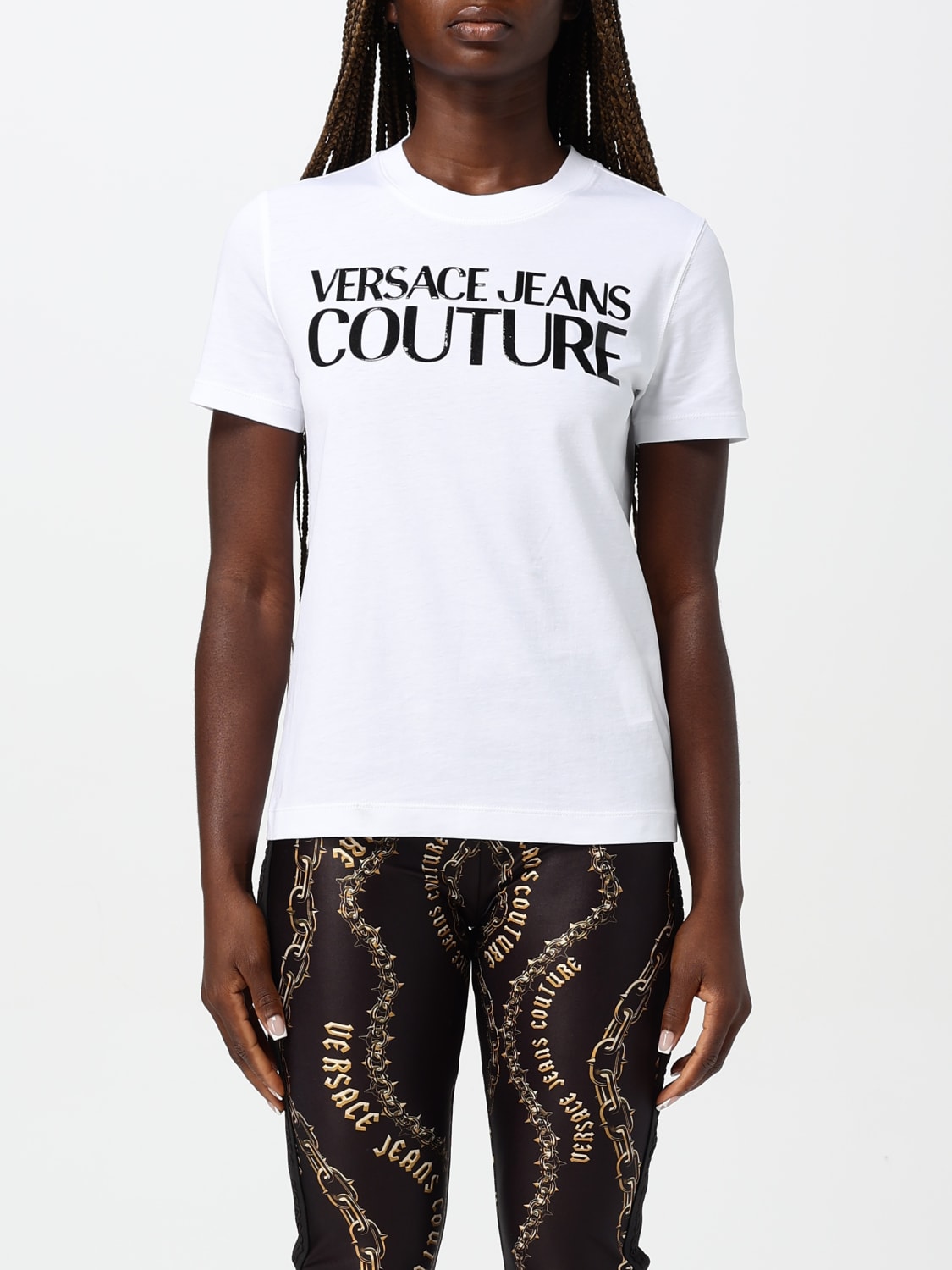 VERSACE JEANS COUTURE T-SHIRT: T-shirt woman Versace Jeans Couture, White - Img 1