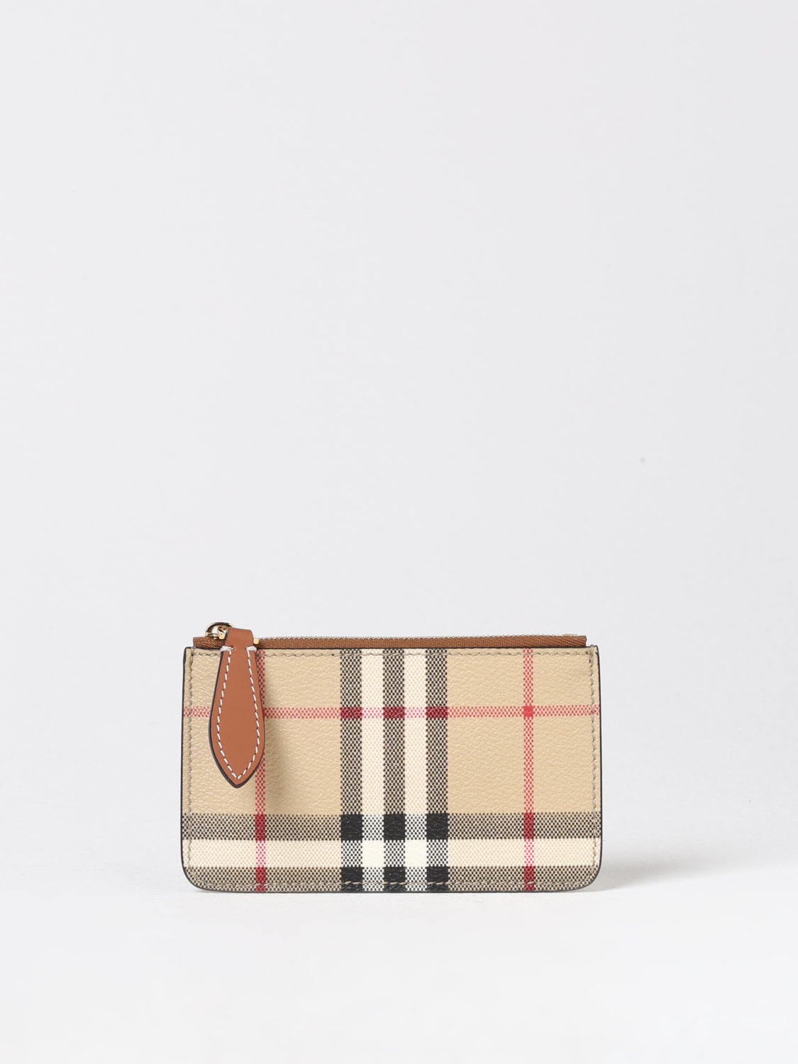 Giglio Portacarte di credito Vintage Check Burberry in cotone spalmato