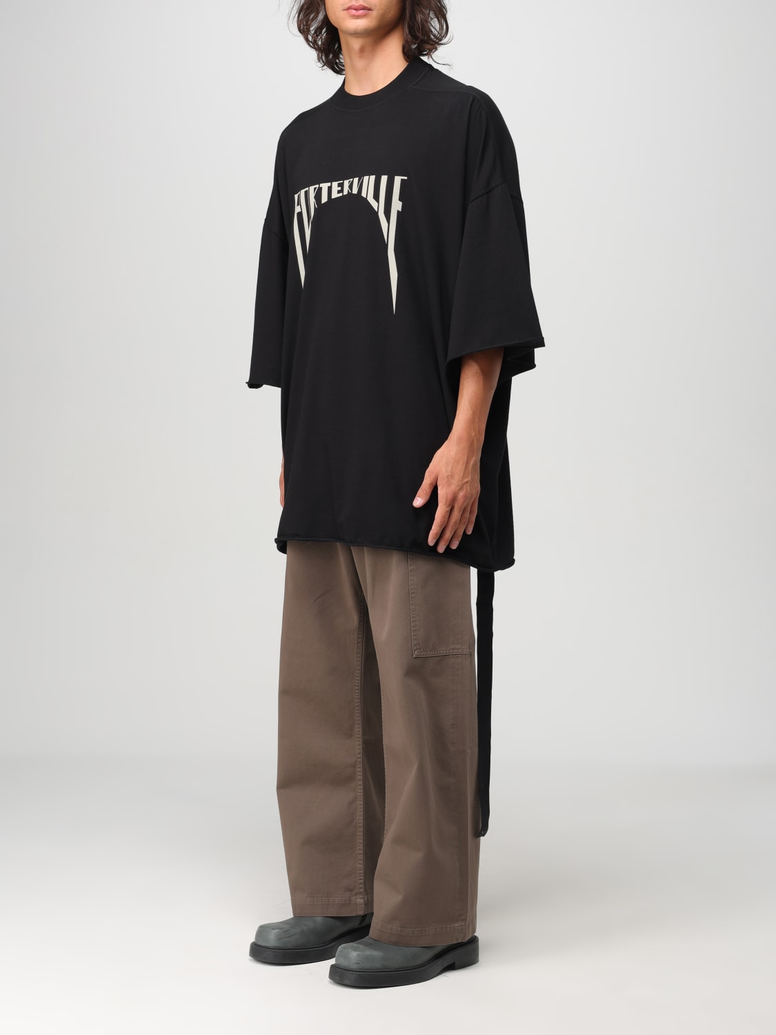 RICK OWENS DRKSHDW T恤: T恤 男士 Drkshdw, 黑色 - Img 4