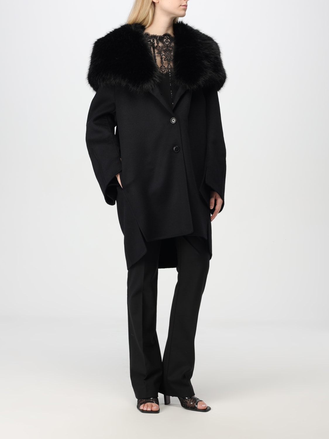 ERMANNO SCERVINO CAPPOTTO: Cappotto Ermanno Scervino in lana vergine , Nero - Img 2