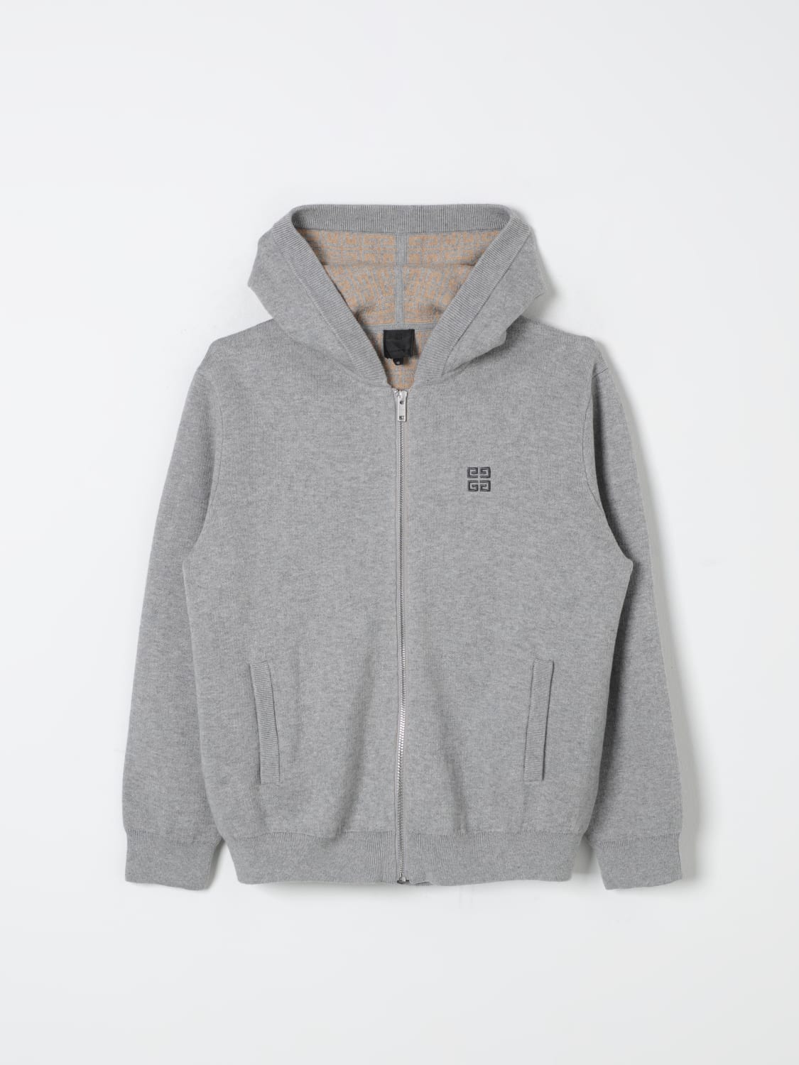 GIVENCHY JACKET: Givenchy boys' hoodie, Grey - Img 1