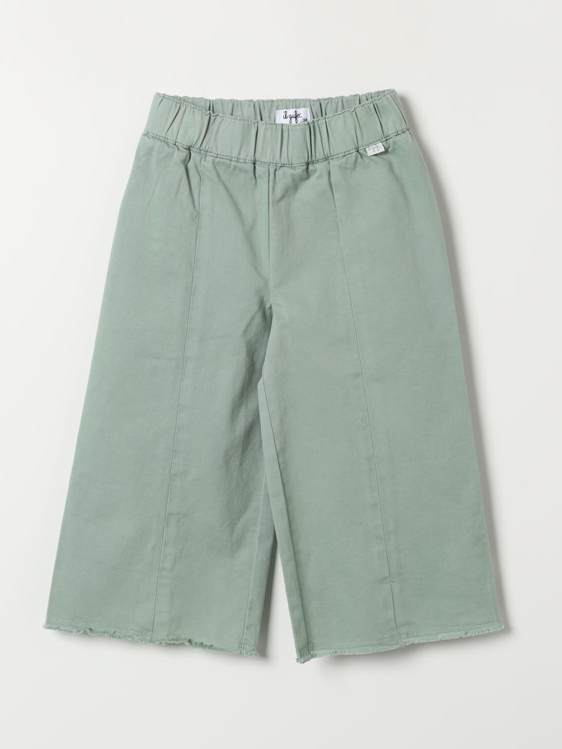 IL GUFO PANTALONI: Pantalone crop Il Gufo in cotone, Salvia - Img 1