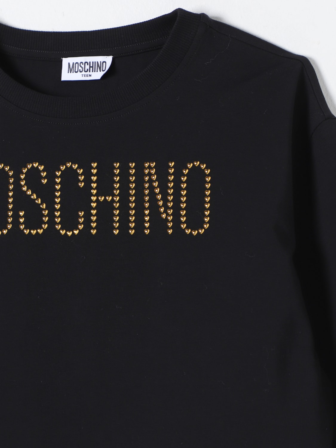 MOSCHINO T-SHIRT: T-shirt Moschino in cootne con logo , Nero - Img 3