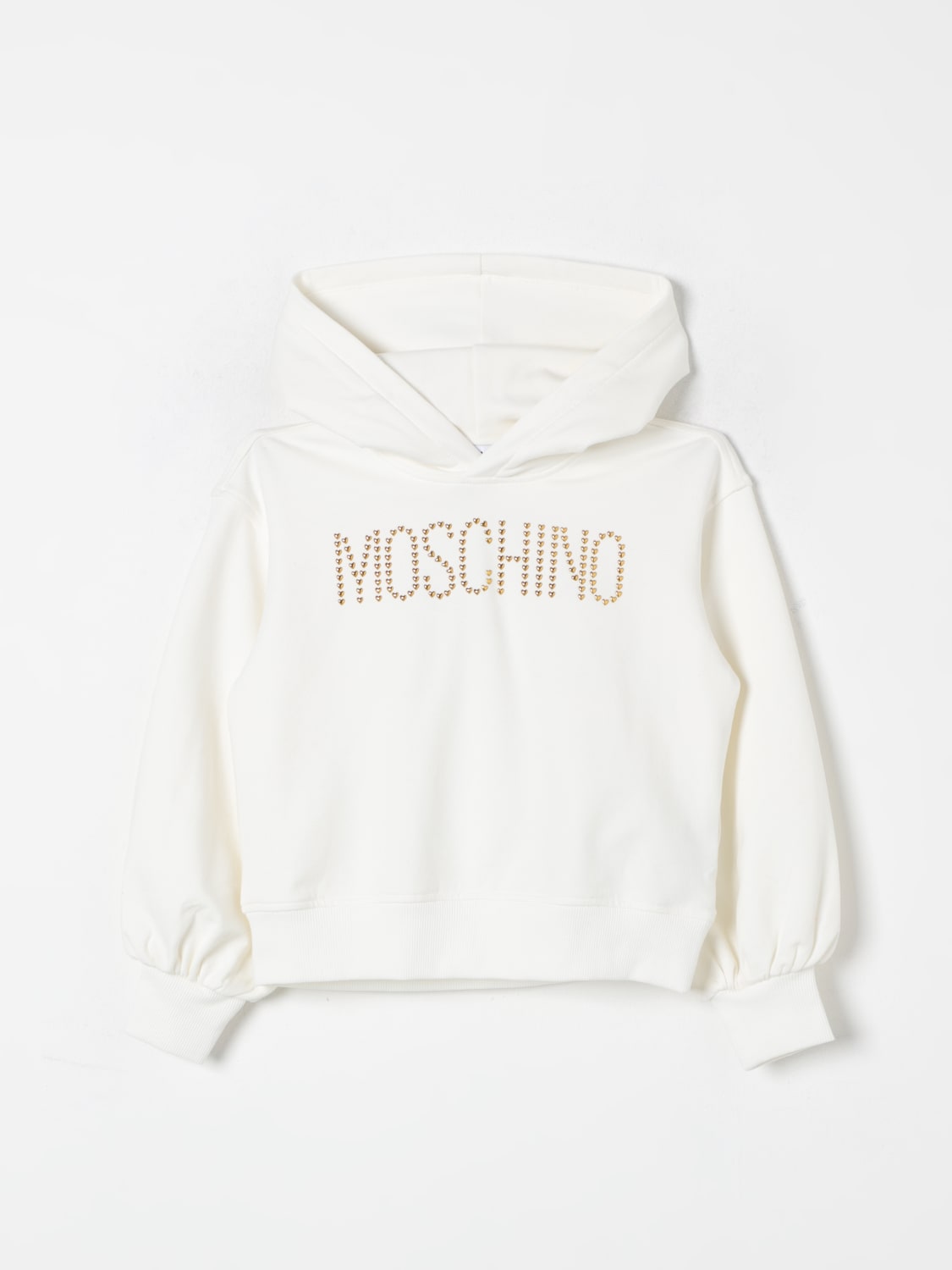 MOSCHINO MAGLIA: Felpa Moschino in cotone con logo , Bianco - Img 1