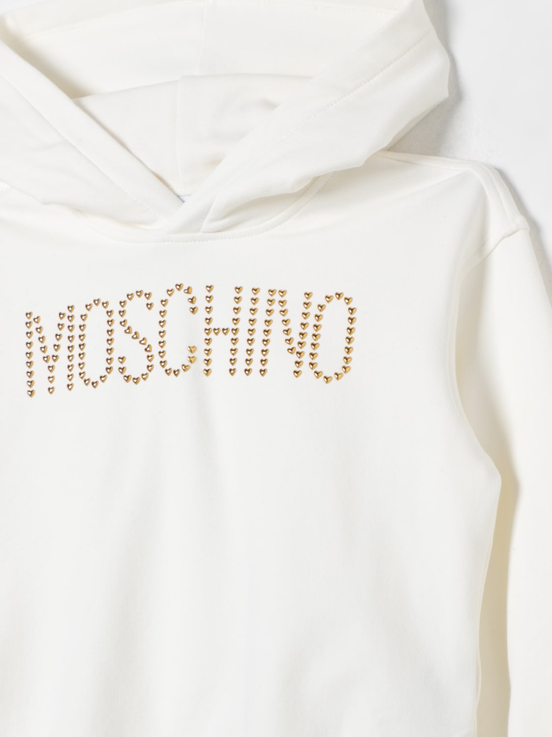 MOSCHINO MAGLIA: Felpa Moschino in cotone con logo , Bianco - Img 3