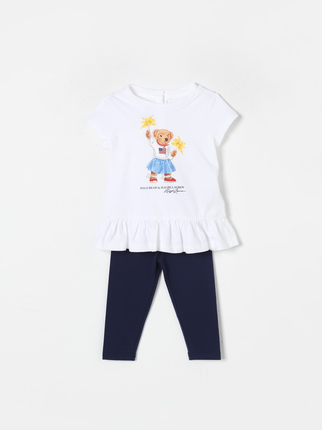 POLO RALPH LAUREN JUMPSUIT: Romper kids Polo Ralph Lauren, White - Img 1