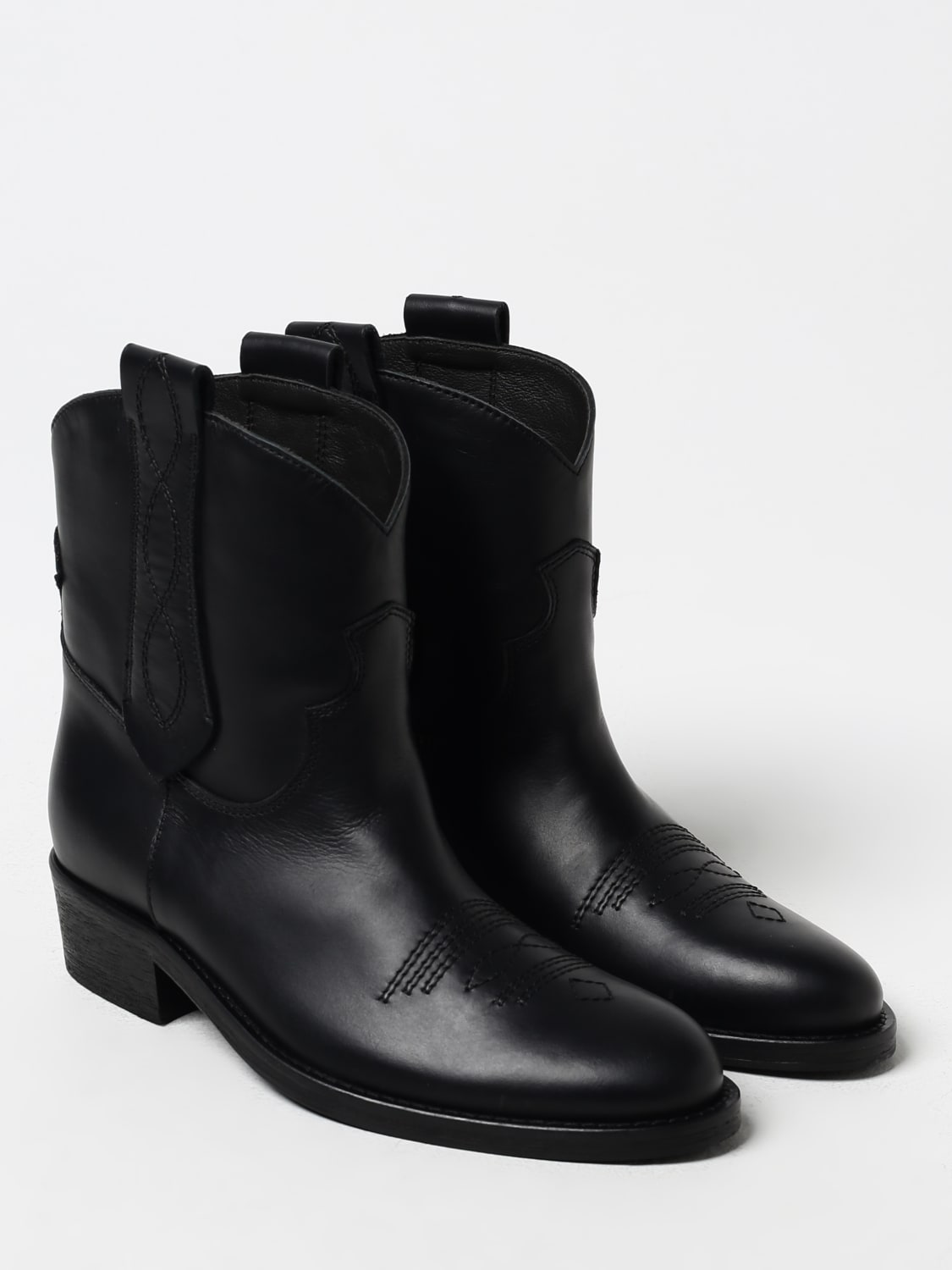 VIA ROMA 15 FLAT ANKLE BOOTS: Shoes woman Via Roma 15, Black - Img 2